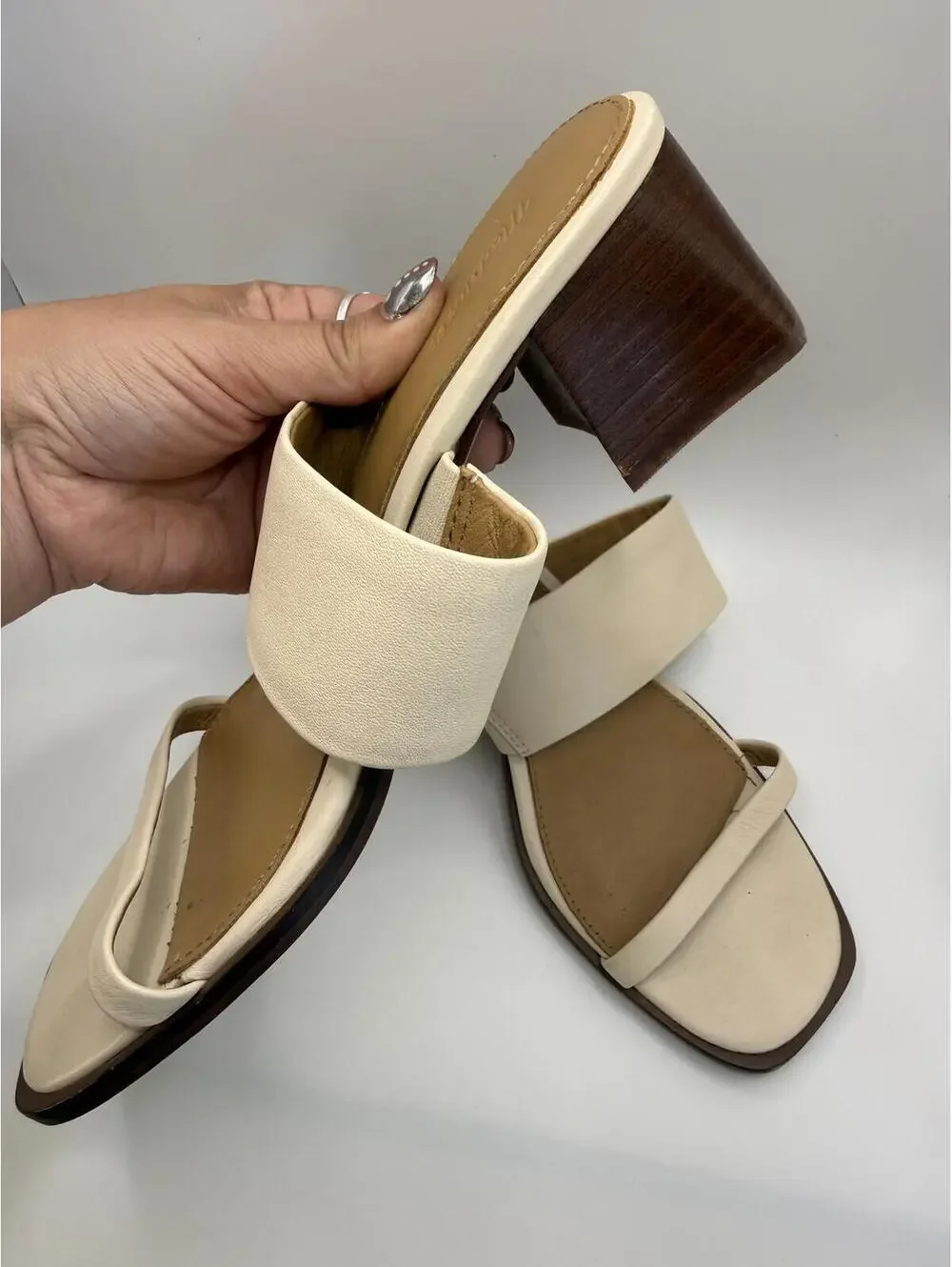 Madewell Kaitlin Leather Cloudlift Strappy Sandal Heels - Women's 7.5